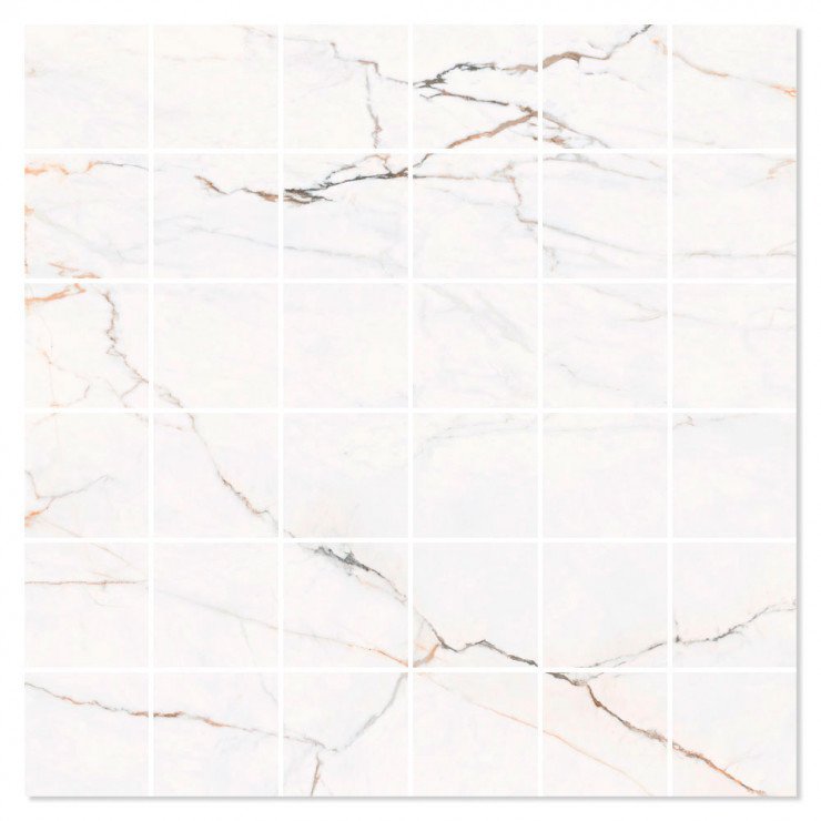 Marmor Mosaik Klinker Magnifica Vit Blank 30x30 (5x5) cm-0